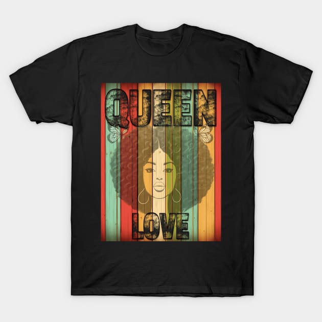 Reggae Butterfly Black Afro Queen: One Love T-Shirt by Angelic Gangster